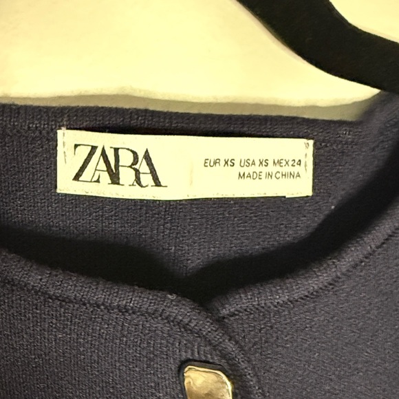 Zara Midnight Blue Sleeveless Button vest - Picture 2 of 3